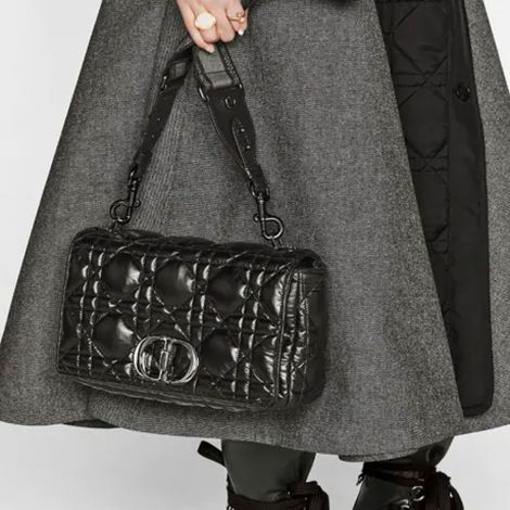 Dior Çanta Large Caro Siyah - Dior Canta Large Dior Caro Bag Black Quilted Macrocannage Calfskin Siyah