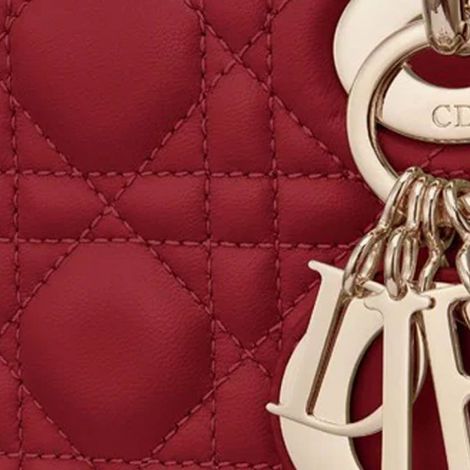 Dior Çanta Lady Dior Mini Kırmızı - Dior Canta Mini Lady Dior Bag Cherry Red Cannage Lambskin Kirmizi