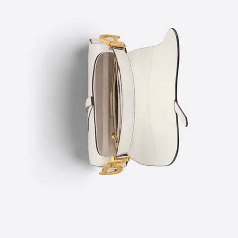 Dior Çanta Saddle Beyaz - Dior Canta Saddle Bag With Strap Latte Grained Calfskin Beyaz