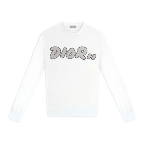 Dior Sweatshirt Kaws Beyaz - Dior Kadin Kaws X Dior Crewneck Sweatshirt Beyaz