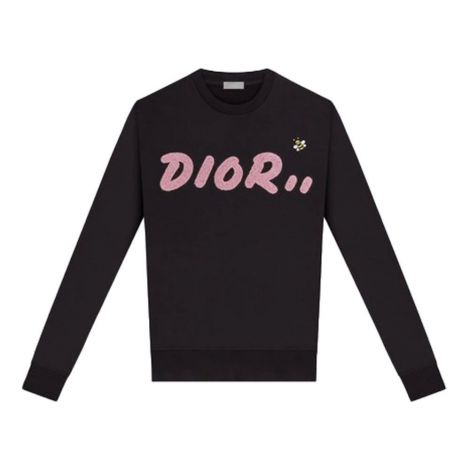 Dior Sweatshirt Kaws Bee Siyah - Dior Kadin Kaws X Dior Crewneck Sweatshirt Black Siyah