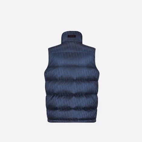 Dior Yelek Technical Jacquard Lacivert - Dior Oblique Sleeveless Down Jacket Navy Blue Technical Jacquard Yelek Lacivert