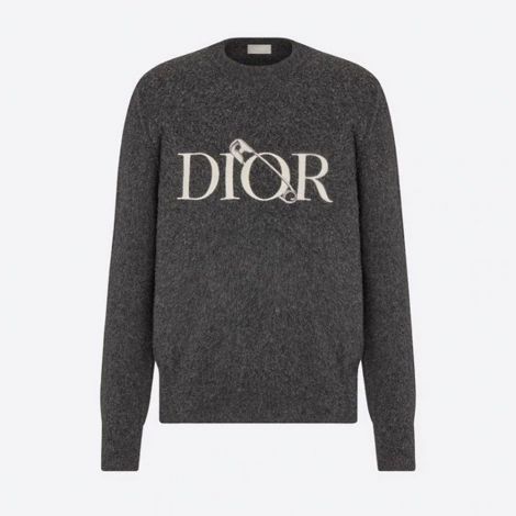 Dior Sweatshirt Judy Blame Gri - Dior Sweatshirt 2021 Judy Blame Sweater Brushed Wool Jersey Gri