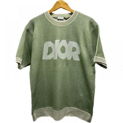 Dior Triko Tişört  Yeşil - Dior Tisort Dior Erkek Tisort Dior Men T Shirt Dior T Shirt 9332 Yesil