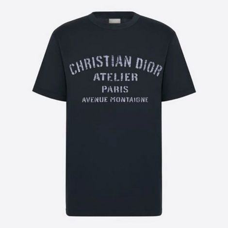Dior Tişört Atelier Lacivert - Dior Tisort Oversized Christian Dior Atelier T Shirt Lacivert