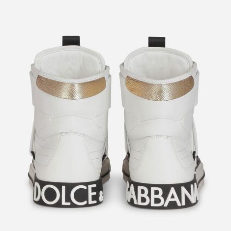 Dolce Gabbana Ayakkabı Calfskin 2.0 Beyaz - Dolce Gabbana 2021 Calfskin 2 Zero Custom High Top Sneakers Beyaz