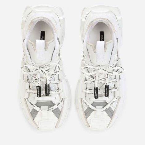 Dolce Gabbana Ayakkabı Space Beyaz - Dolce Gabbana Ayakkabi Erkek Mixed Material Space Sneakers  White Silver Beyaz