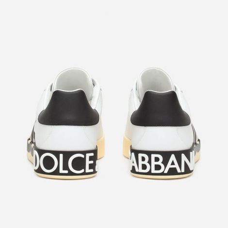 Dolce Gabbana Ayakkabı Portofino Beyaz - Dolce Gabbana Erkek Ayakkabi Calfskin Nappa Portofino Sneakers With Dg Logo Beyaz