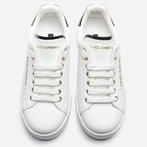 Dolce Gabbana Ayakkabı Portofino Beyaz - Dolce Gabbana Kadin Ayakkabi Calfskin Nappa Portofino Sneakers Beyaz
