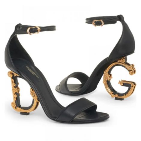 Dolce & Gabbana Ayakkabı DG Topuklu Siyah - Dolce Gabbana Keira Baroque Heel Sandal Dolce Gabbana Dg Topuklu Ayakkabı Siyah