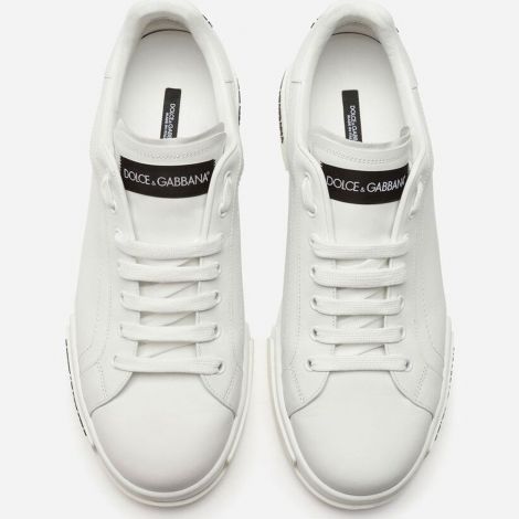 Dolce Gabbana Ayakkabı Calfskin Beyaz - Dolce Gabbana Shoes Calfskin Nappa Portofino Sneakers White Beyaz