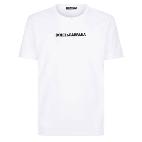 Dolce Gabbana Tişört Logo Beyaz - Dolce Gabbana Logo Tisort Erkek T Shirt Beyaz Logo