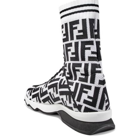 Fendi Ayakkabı Fabric Beyaz - Fendi Kadin Ayakkabi Logo Jacquard Stretch Knit And Mesh Beyaz