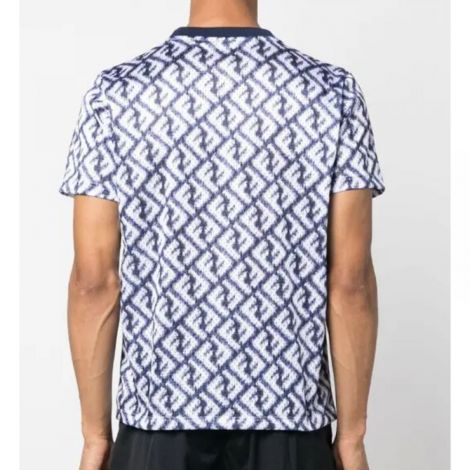 Fendi Tişört FF Print Mavi - Fendi Ff Print T Shirt Blue Fendi Erkek Tisort Mavi