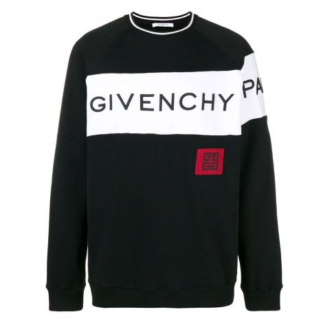 Givenchy Sweatshirt Block Siyah - Givenchy Sweatshirt Colour Block Logo Erkek Kazak Siyah