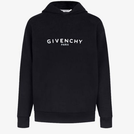 Givenchy Sweatshirt Blurred Siyah - Givenchy Sweatshirt Erkek Blurred Givenchy Paris Kapsonlu Siyah Black