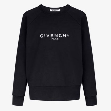 Givenchy Sweatshirt Paris Siyah - Givenchy Sweatshirt Erkek Blurred Givenchy Paris Siyah
