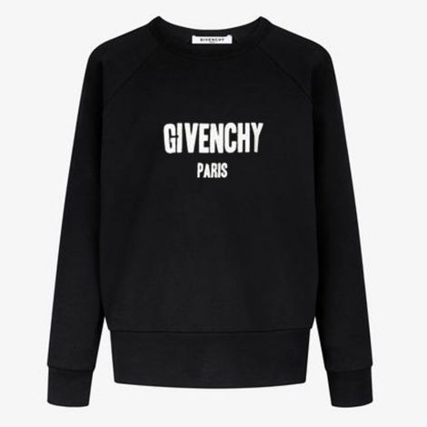 Givenchy Sweatshirt Paris Siyah - Givenchy Sweatshirt Erkek Logo Detay Givenchy Paris Siyah