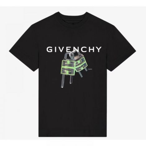 Givenchy Tişört 4G Lock Siyah - Givenchy 4G Lock Tshirt Givenchy Tişört Givenchy Erkek Tişört Siyah