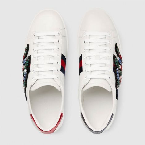 Gucci Ayakkabı Ace Snake Beyaz - Ace Embroidered Sneaker Gucci Kadin Ayakkabi Beyaz