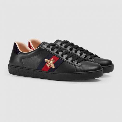 Gucci Ayakkabı Ace Bee Siyah - Gucci Ace Embroidered Sneaker Siyah