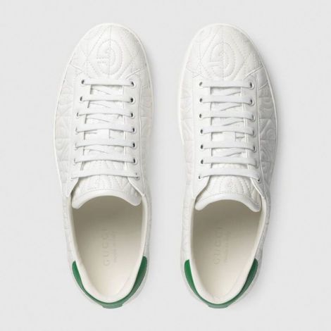 Gucci Ayakkabı Ace Rhombus Beyaz - Gucci Ayakkabi 2020 Erkek Mens Ace G Rhombus Sneaker Beyaz
