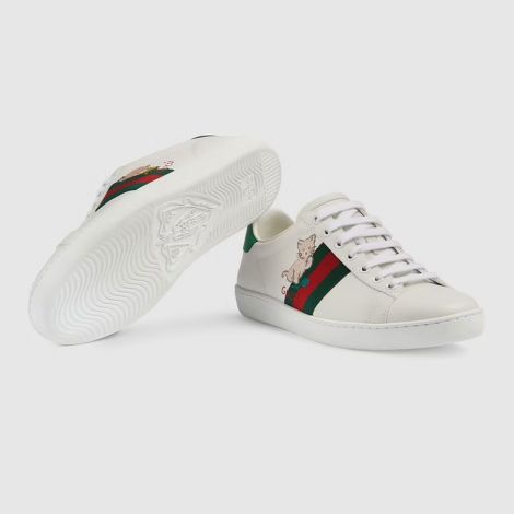 Gucci Ayakkabı Ace Kitten Beyaz - Gucci Ayakkabi 2021 Ace Sneaker With Kitten Cat Beyaz