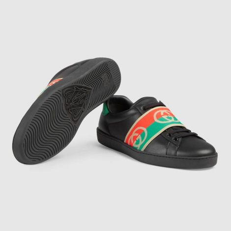 Gucci Ayakkabı Ace Elastic Siyah - Gucci Ayakkabi 2021 Mens Ace Sneaker With Elastic Web Shoes Siyah
