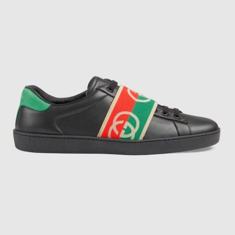 Gucci Ayakkabı Ace Elastic Siyah - Gucci Ayakkabi 2021 Mens Ace Sneaker With Elastic Web Shoes Siyah