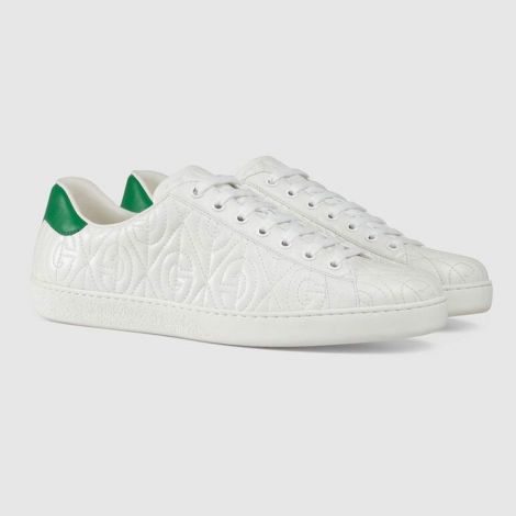 Gucci Ayakkabı Ace Rhombus Beyaz - Gucci Ayakkabi Erkek 21 Ace G Rhombus Sneaker Beyaz