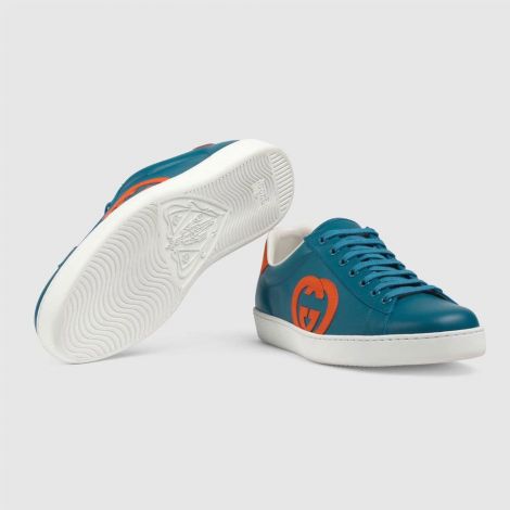 Gucci Ayakkabı Interlocking Mavi - Gucci Ayakkabi Erkek 21 Ace Sneaker With Interlocking G Mavi