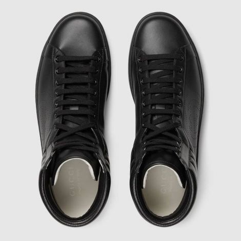 Gucci Ayakkabı Ace Siyah - Gucci Ayakkabi Erkek 21 High Top Ace Sneaker Siyah