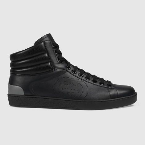 Gucci Ayakkabı Ace Siyah - Gucci Ayakkabi Erkek 21 High Top Ace Sneaker Siyah