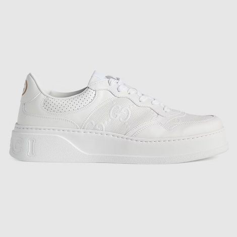 Gucci Ayakkabı GG Embossed Beyaz - Gucci Ayakkabi Erkek Low Top Sneakers For Mens Gg Embossed Sneaker Beyaz