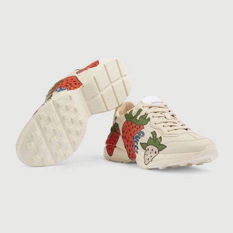Gucci Ayakkabı Rhyton Beyaz - Gucci Ayakkabi Kadin 21 Rhyton Sneaker With Gucci Strawberry Beyaz