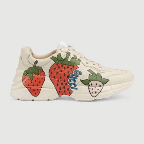 Gucci Ayakkabı Rhyton Beyaz - Gucci Ayakkabi Kadin 21 Rhyton Sneaker With Gucci Strawberry Beyaz