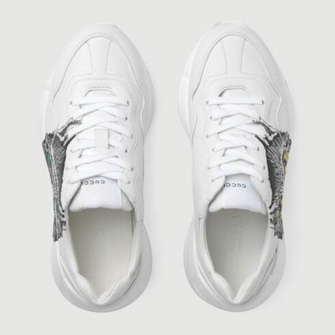 Gucci Ayakkabı Rhyton Mystic Beyaz - Gucci Ayakkabi Kadin 21 Rhyton Sneaker With Mystic Cat Beyaz