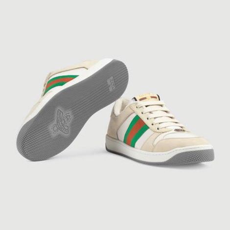 Gucci Ayakkabı Screener Beyaz - Gucci Ayakkabi Kadin 21 Screener Leather Sneaker Beyaz