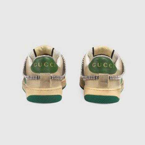 Gucci Ayakkabı Screener Yeşil - Gucci Ayakkabi Kadin 21 Screener Sneaker With Crystals Green Yesil