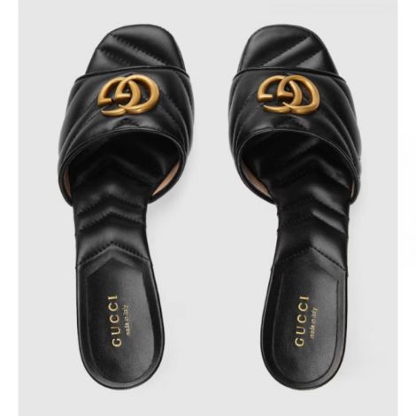 Gucci Terlik Double G Slide Sandal  Siyah - Gucci Double G Slide Sandal Gucci Kadın Topuklu Terlik Siyah