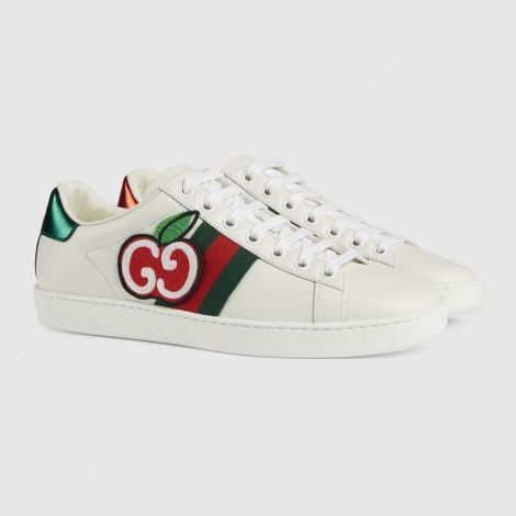 Gucci Ayakkabı Apple Beyaz - Gucci Kadin Ayakkabi 2020 Ace Sneaker With Gg Apple Beyaz