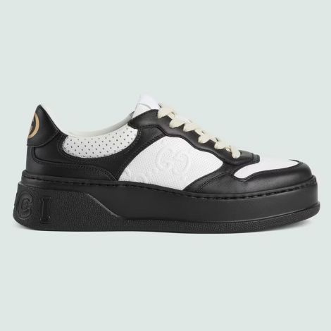 Gucci Ayakkabı GG Embossed Siyah - Gucci Kadin Ayakkabi Low Top Sneakers Womens Gg Embossed Sneaker Beyaz Siyah