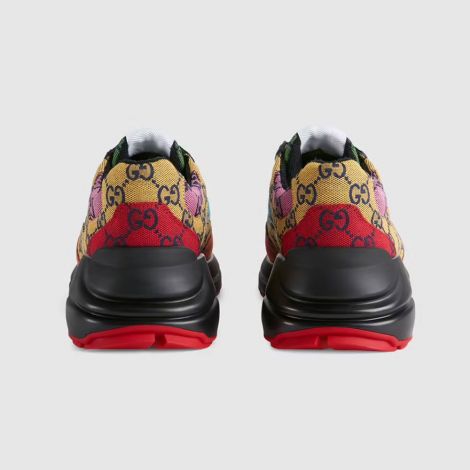Gucci Ayakkabı Rhyton GG Kırmızı - Gucci Kadin Ayakkabi Rhyton Gg Multicolor Sneaker Red Kirmizi