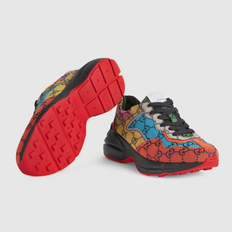 Gucci Ayakkabı Rhyton GG Kırmızı - Gucci Kadin Ayakkabi Rhyton Gg Multicolor Sneaker Red Kirmizi