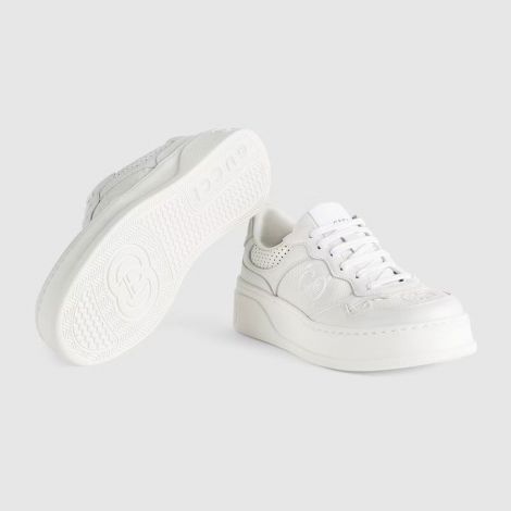Gucci Ayakkabı GG Beyaz - Gucci Kadin Ayakkabi Womens Gg Embossed Sneaker White Beyaz