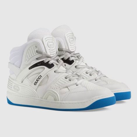 Gucci Ayakkabı Basket Beyaz - Gucci Kadin Ayakkabi Womens Gucci Basket Sneaker Mavi Beyaz