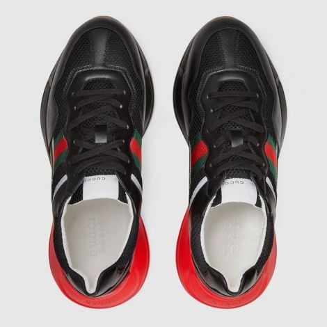 Gucci Ayakkabı Rhyton Siyah - Gucci Men Shoes Low Top Sneakers For Mens Rhyton Sneaker Siyah