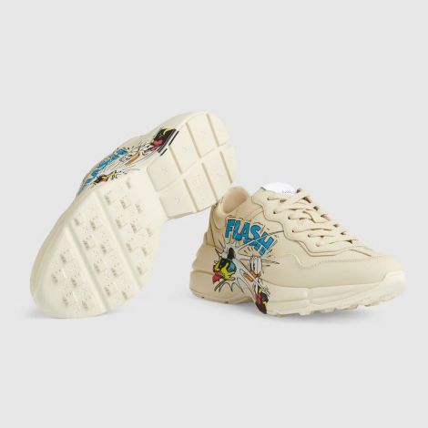 Gucci Ayakkabı Rhyton Donald Duck Beyaz - Gucci Shoes Woman Disney X Gucci Donald Duck Rhyton Sneaker Beyaz