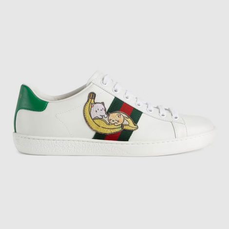 Gucci Ayakkabı Ace Bananya Beyaz - Gucci Sneaker Kadin Bananya Ace Sneaker Cat White Beyaz