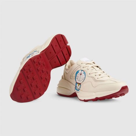 Gucci Ayakkabı Rhyton Doraemon Beyaz - Gucci Sneakers Ayakkabi Doraemon X Gucci Mens Rhyton Sneaker Red Beyaz
